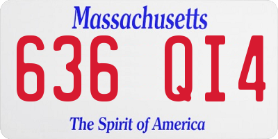 MA license plate 636QI4