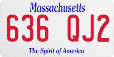 MA license plate 636QJ2