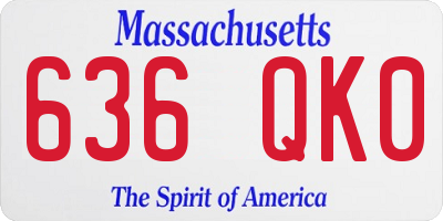 MA license plate 636QK0