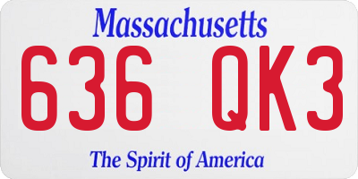 MA license plate 636QK3