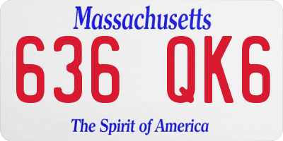 MA license plate 636QK6