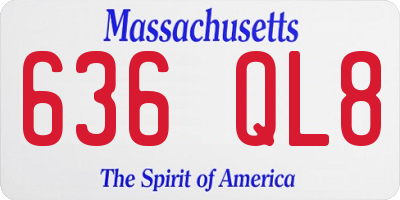 MA license plate 636QL8