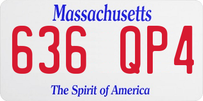 MA license plate 636QP4