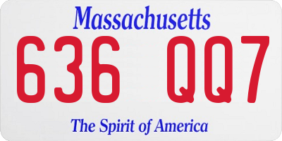 MA license plate 636QQ7