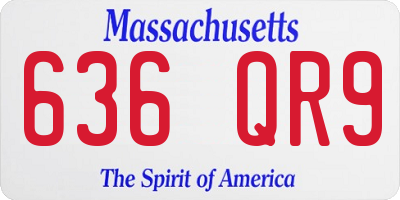MA license plate 636QR9