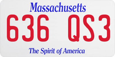 MA license plate 636QS3