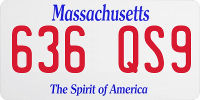 MA license plate 636QS9