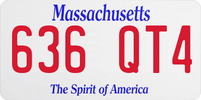 MA license plate 636QT4