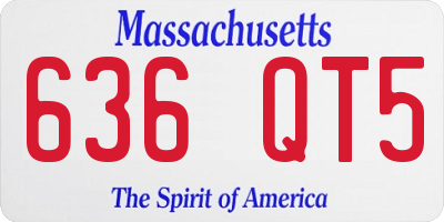 MA license plate 636QT5
