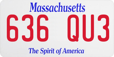 MA license plate 636QU3