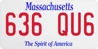 MA license plate 636QU6