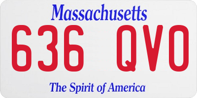 MA license plate 636QV0