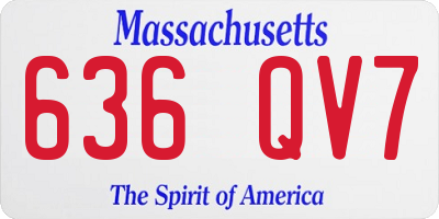 MA license plate 636QV7