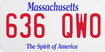MA license plate 636QW0