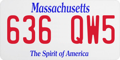 MA license plate 636QW5