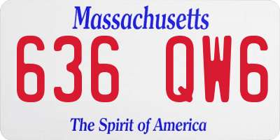 MA license plate 636QW6