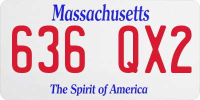 MA license plate 636QX2