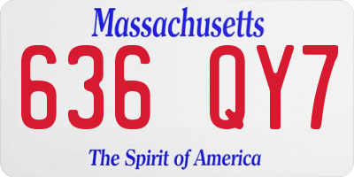 MA license plate 636QY7