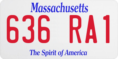 MA license plate 636RA1
