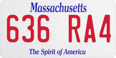 MA license plate 636RA4