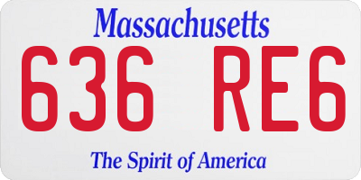 MA license plate 636RE6