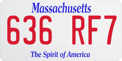 MA license plate 636RF7