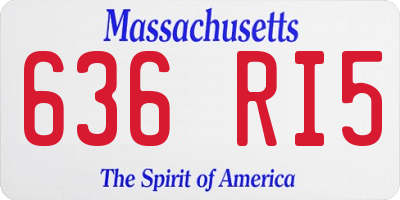 MA license plate 636RI5