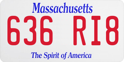 MA license plate 636RI8