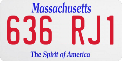 MA license plate 636RJ1
