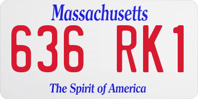 MA license plate 636RK1