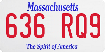 MA license plate 636RQ9