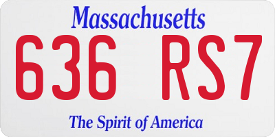 MA license plate 636RS7