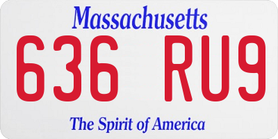 MA license plate 636RU9