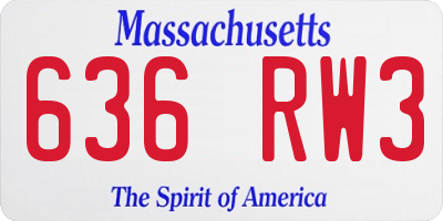 MA license plate 636RW3