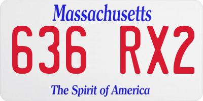 MA license plate 636RX2