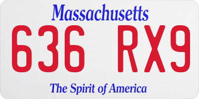 MA license plate 636RX9