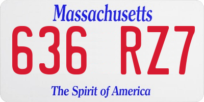 MA license plate 636RZ7