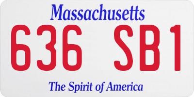 MA license plate 636SB1