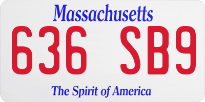 MA license plate 636SB9