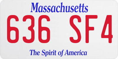 MA license plate 636SF4