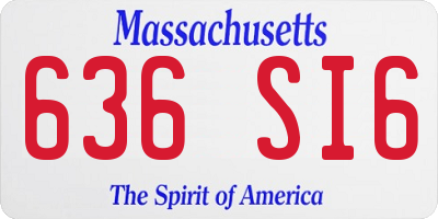 MA license plate 636SI6