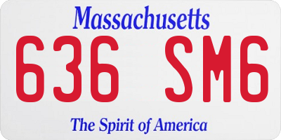 MA license plate 636SM6
