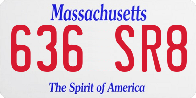 MA license plate 636SR8