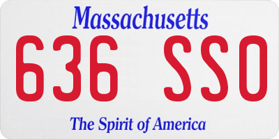 MA license plate 636SS0