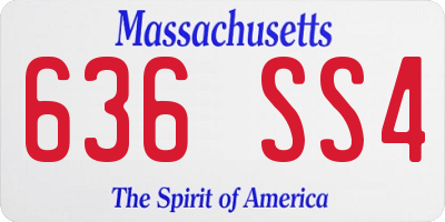 MA license plate 636SS4