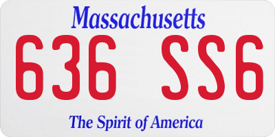 MA license plate 636SS6