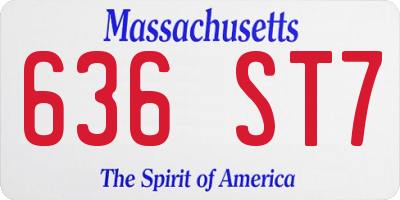 MA license plate 636ST7