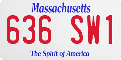 MA license plate 636SW1