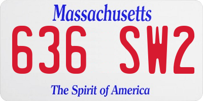 MA license plate 636SW2