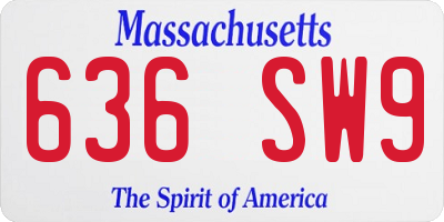 MA license plate 636SW9